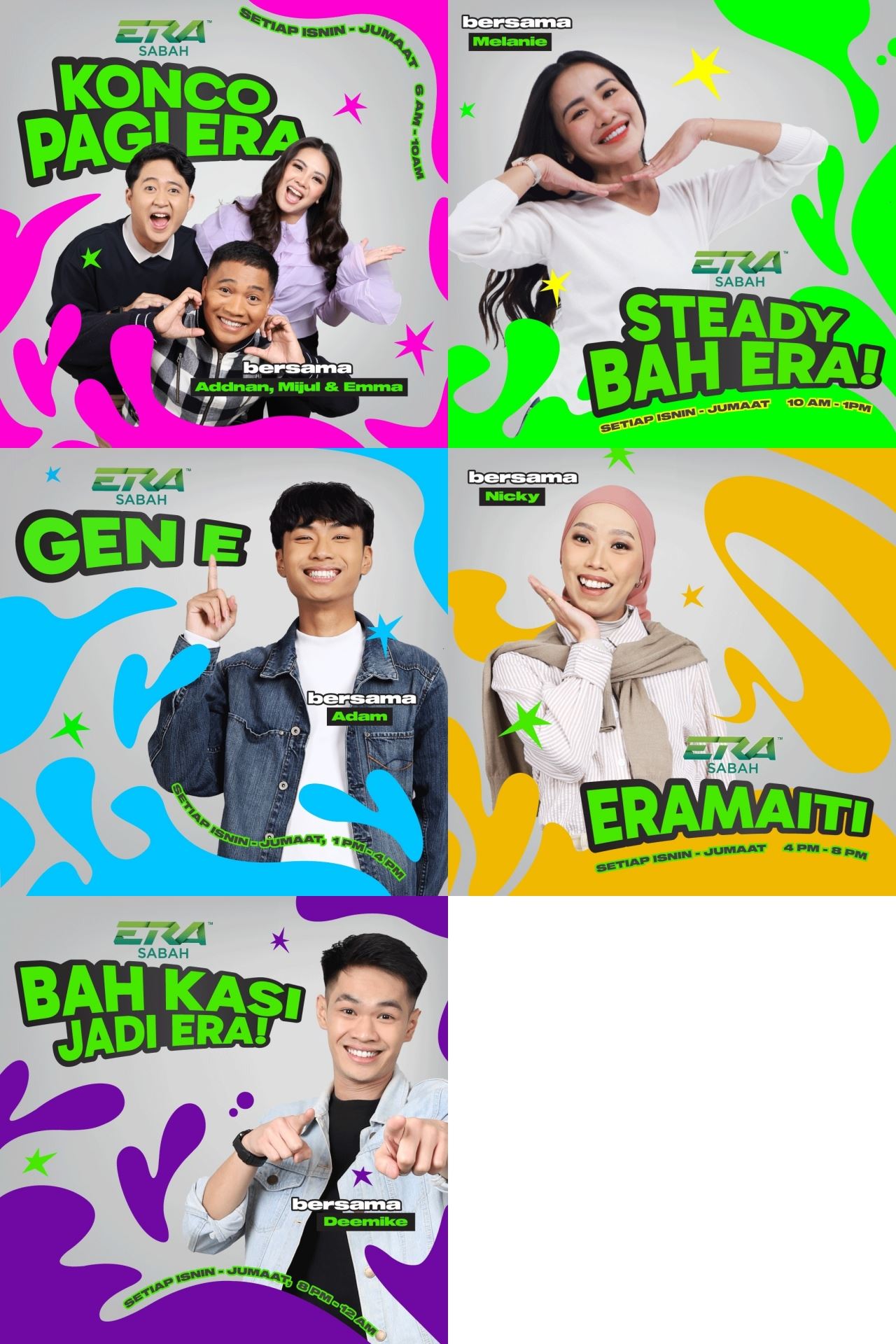 era sabah dan era sarawak perkenal barisan personaliti, segmen baru