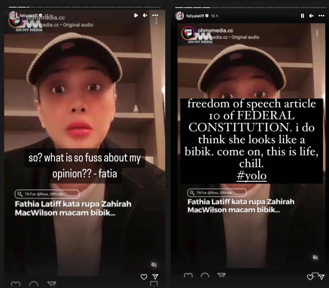 isu sindir zahirah, fatiya latif anggap pendapatnya bersifat peribadi [video]