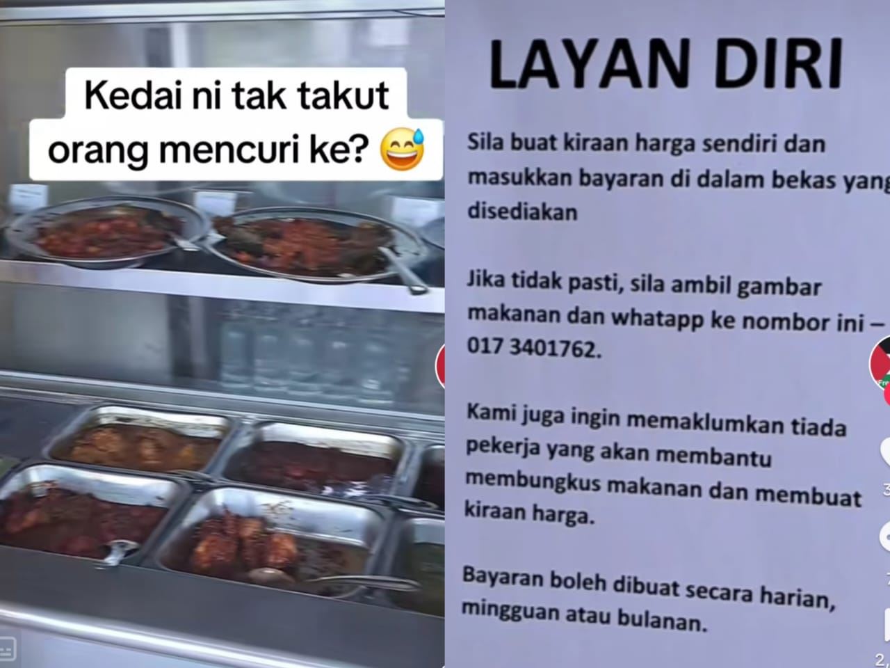 berbaloi ke? kedai makan konsep layan diri, makan bungkus, kira sendiri