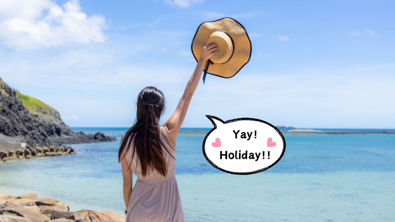 A girl vacationing by the beach