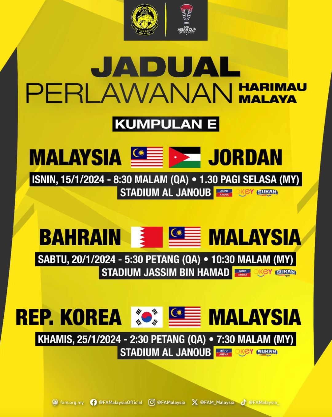 piala asia 2023: malaysia enggan ‘parking bas’, terima 2 berita gembira berdepan bahrain