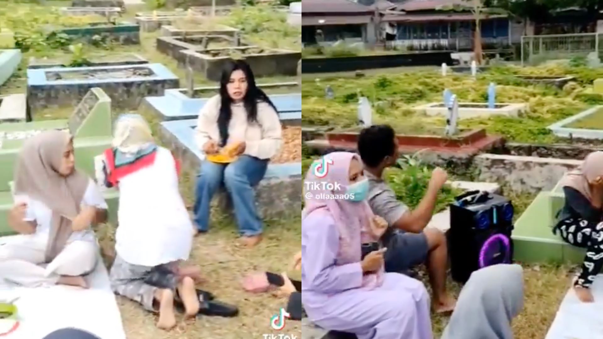 ''jenis tak tahu adab'' - netizen bengang lihat sekumpulan individu berkelah di tanah perkuburan
