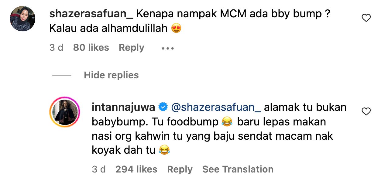 “kenapa nampak macam ada baby bump?”, intan najuwa jelas bentuk perut itu sebenarnya ..