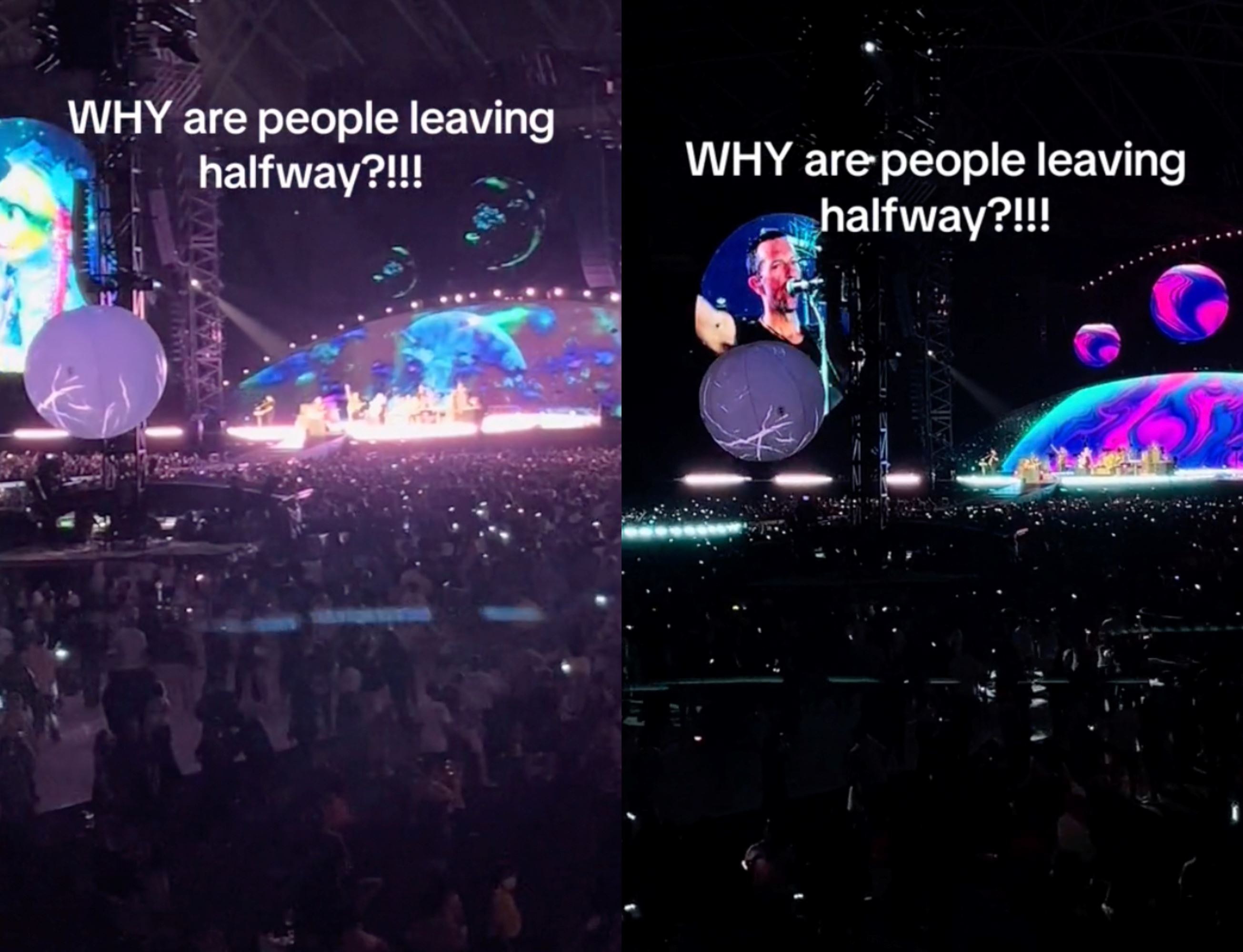 “chris noticed!” netizens criticised concertgoers for leaving coldplay's show in singapore early!