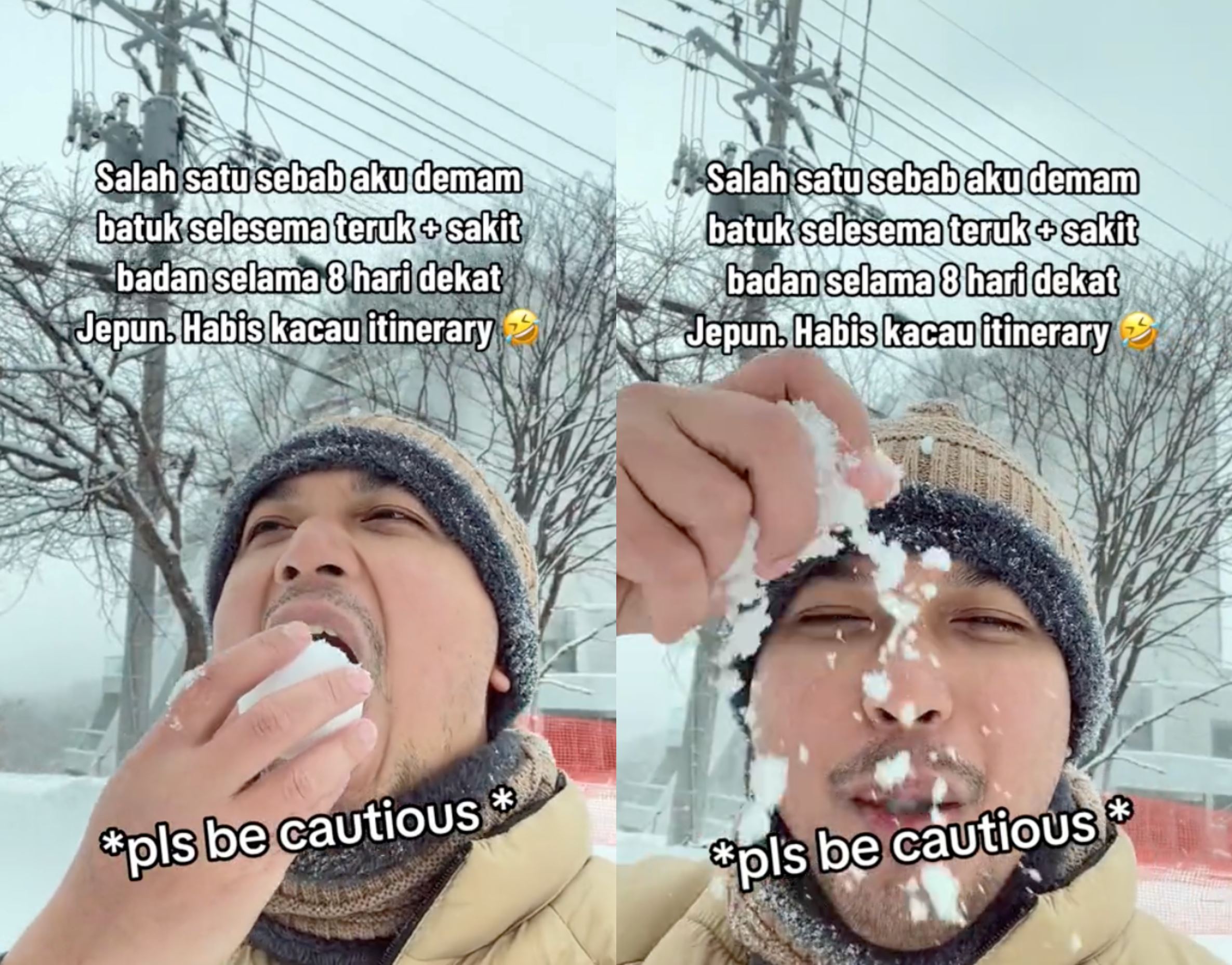 man cautions malaysians after falling ill for eating snow in japan, disrupting his plans
