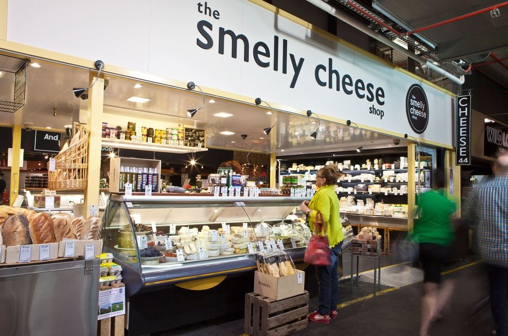 The cheese section of a market