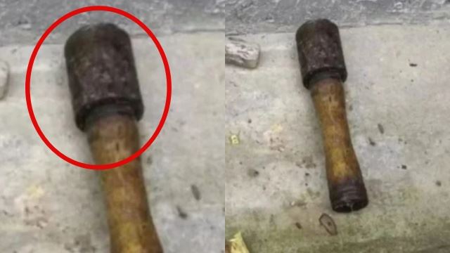 guna bom tangan sebagai tukul, warga emas terkejut fungsi sebenar