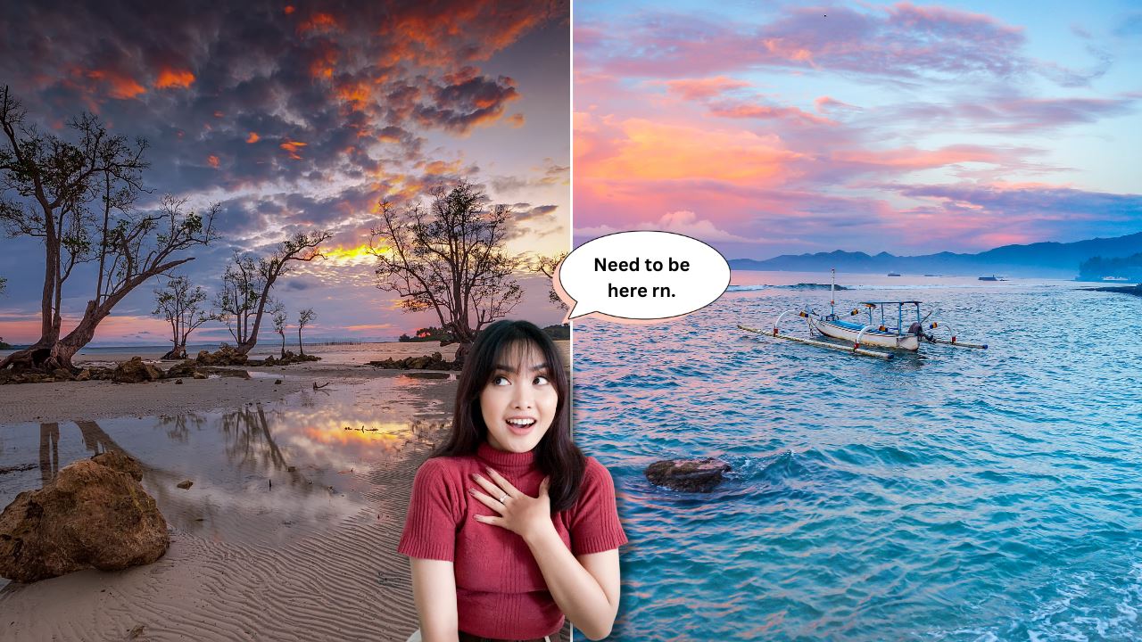 Scenic images of Batam and a girl