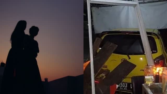 angkara cemburu, suami langgar hancurkan kereta isteri