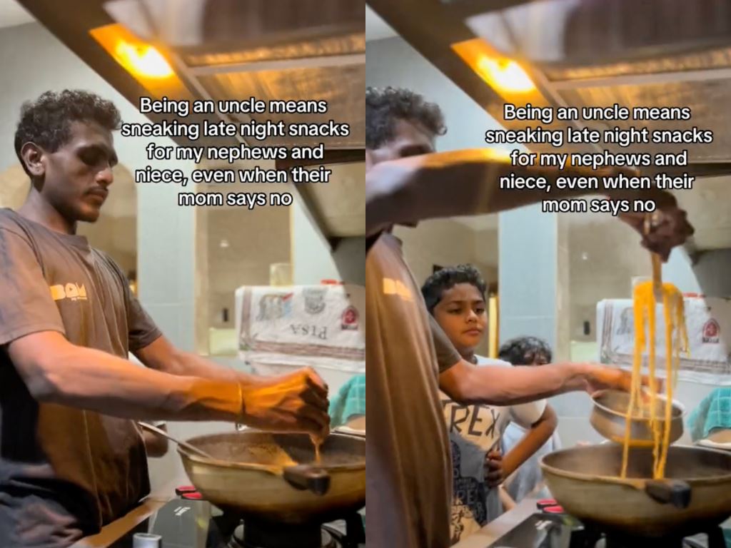 malaysian man sneaks late-night snacks for nephews and niece despite mum's no