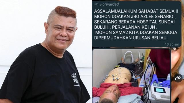 terima berita duka, azlee senario dikejarkan ke ijn