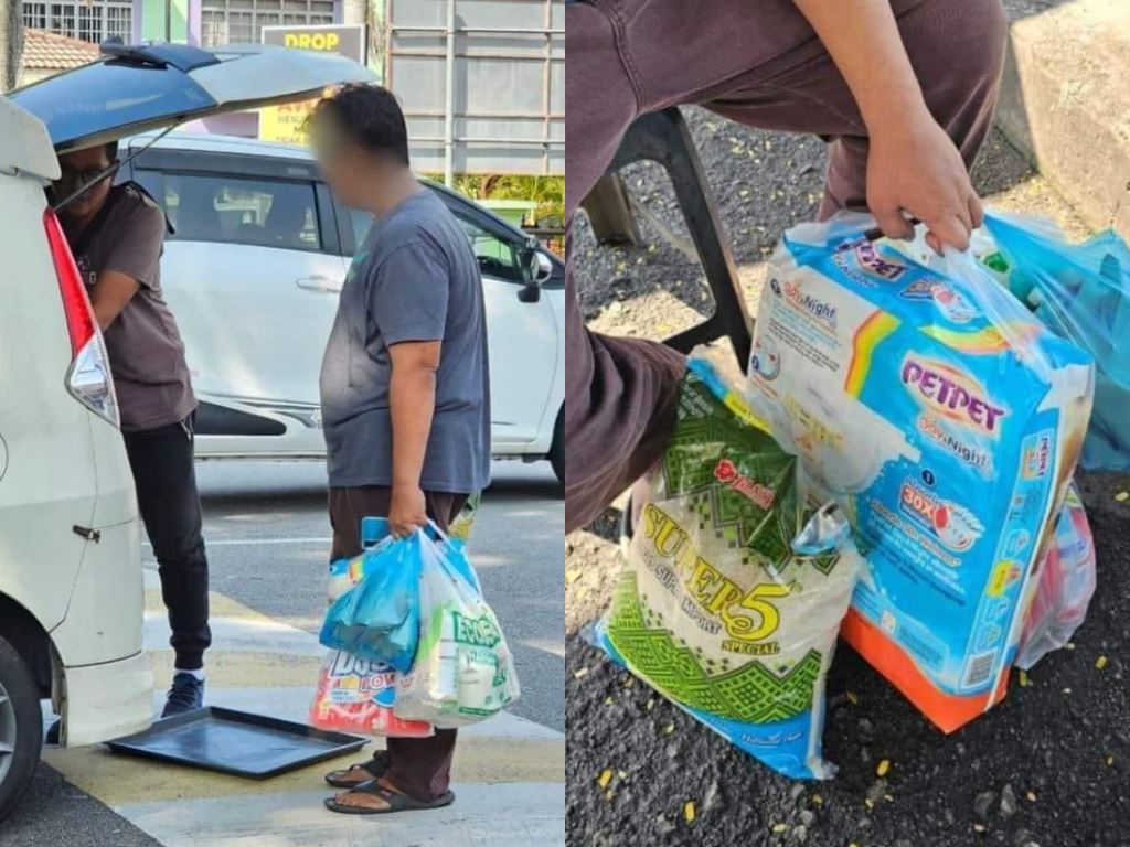 malaysian father endures 4-hour walk from beranang to kajang for food donations