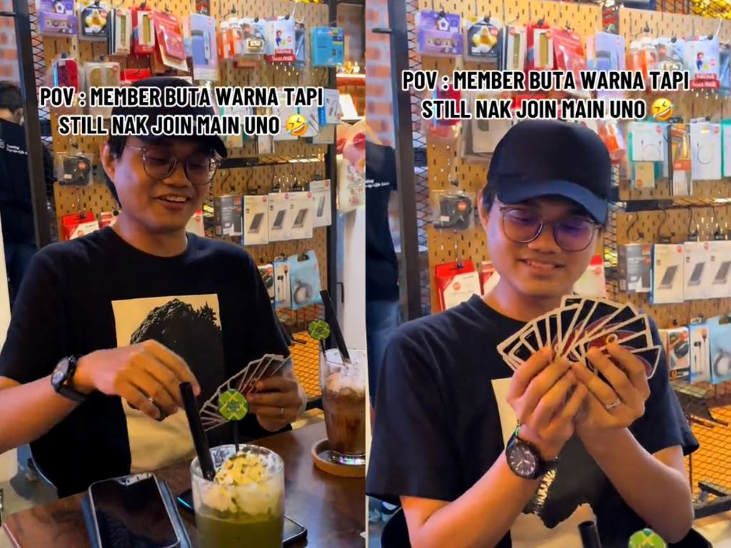 “that’s impressive” colourblind malaysian takes uno challenge with friends