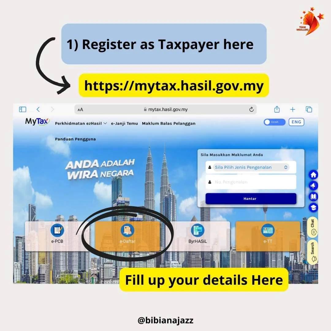 dah boleh isi cukai, ini cara daftar e-filing lhdn buat individu pertama kali