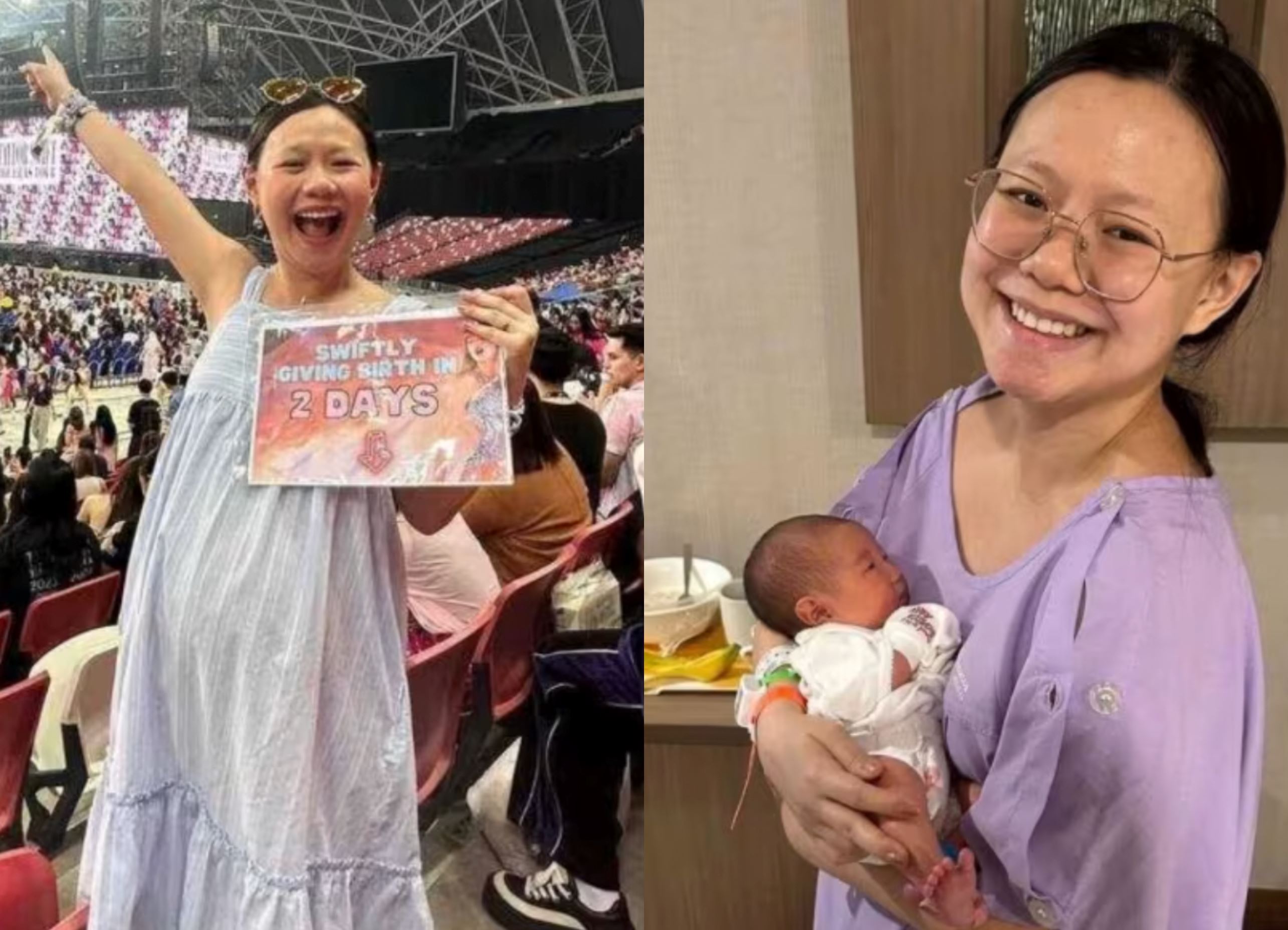 pregnant singaporean swiftie endures contractions during 3-hour concert, gives birth 13 hours later