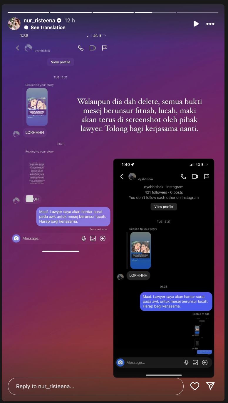 risteena hasrat mahu saman netizen yang fitnah, hina ruhainies