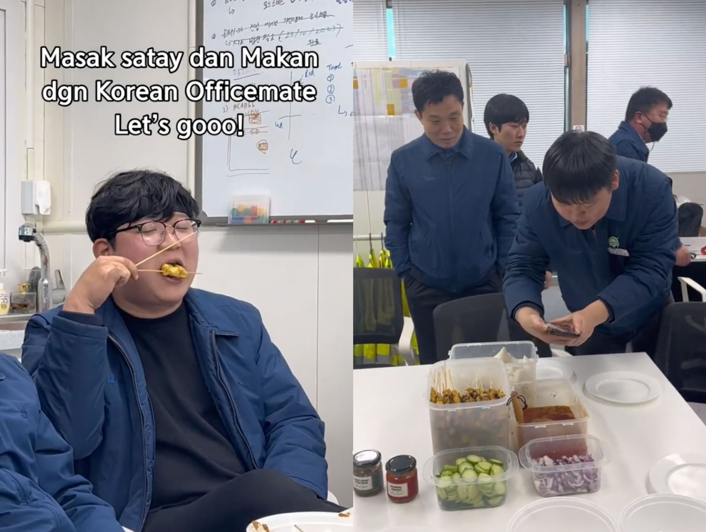 malaysian man makes chicken satay for his korean colleagues, bringing joy to netizens!
