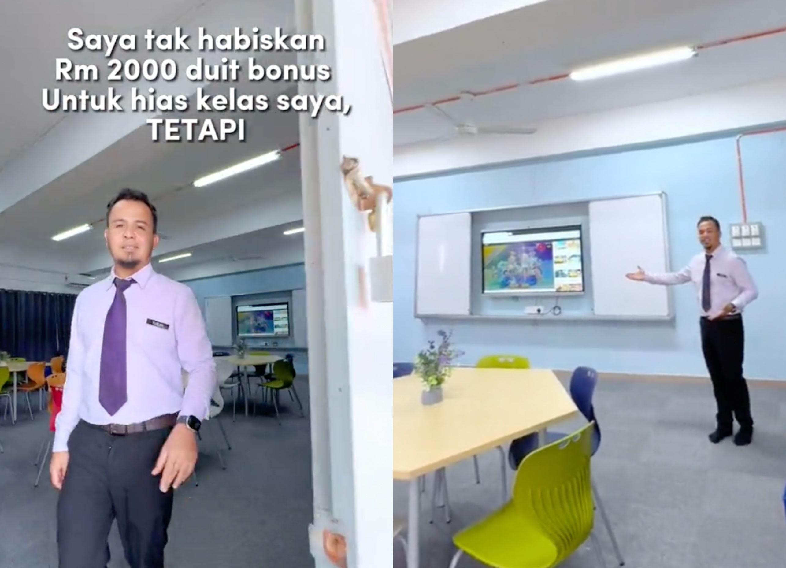  teacher transforms school classroom with tv and air conditioning, like a school in england!