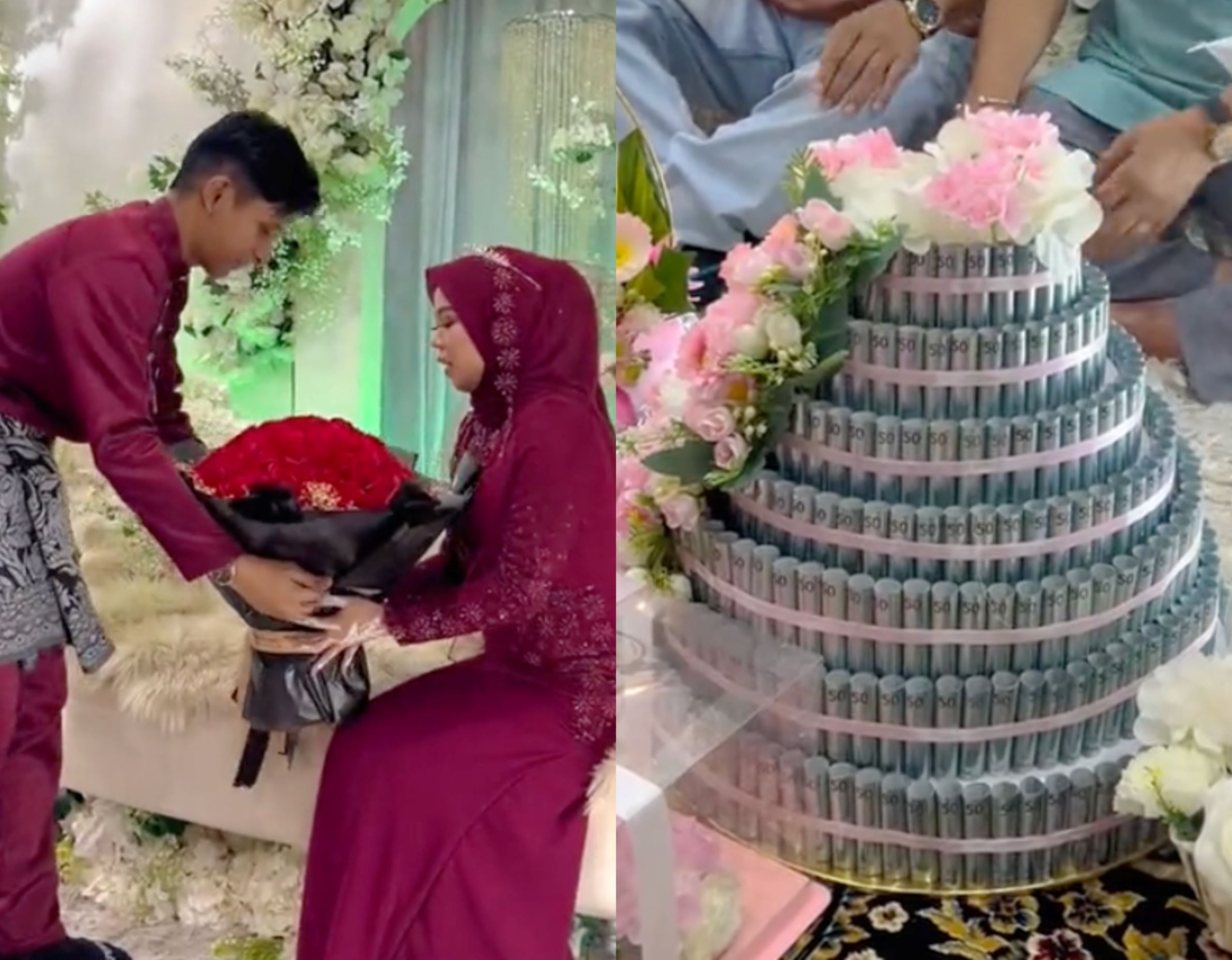 sabahan couple crafts stunning rm50k engagement cake from rm50 notes, m’sians amaze! 