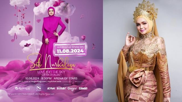 atas permintaan peminat! dato’ sri siti nurhaliza setuju tambah hari baharu konsert pada 11 ogos 2024!