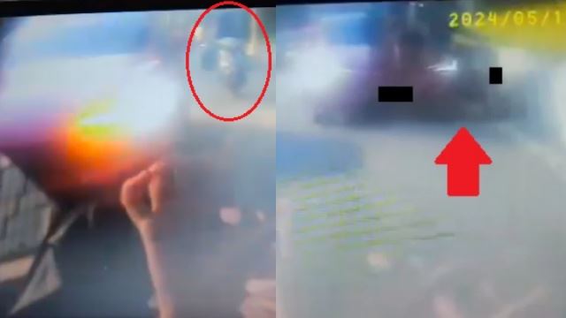 langgar sampai cedera! pemandu berang ‘rider’ pukul cermin sisi kereta