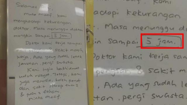 doktor ‘lari’ hospital lain, pesakit terpaksa tunggu 5 jam dapat rawatan