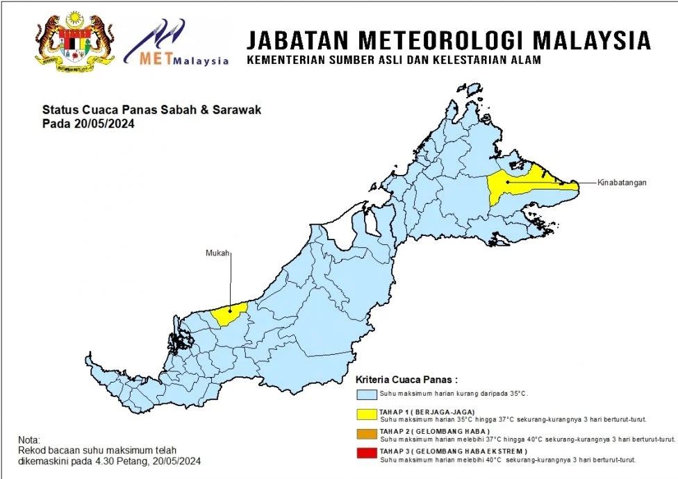 🇲🇾大马迎西南季风最高温天气达40度🔥4地区热浪来袭接一级预警⚠️