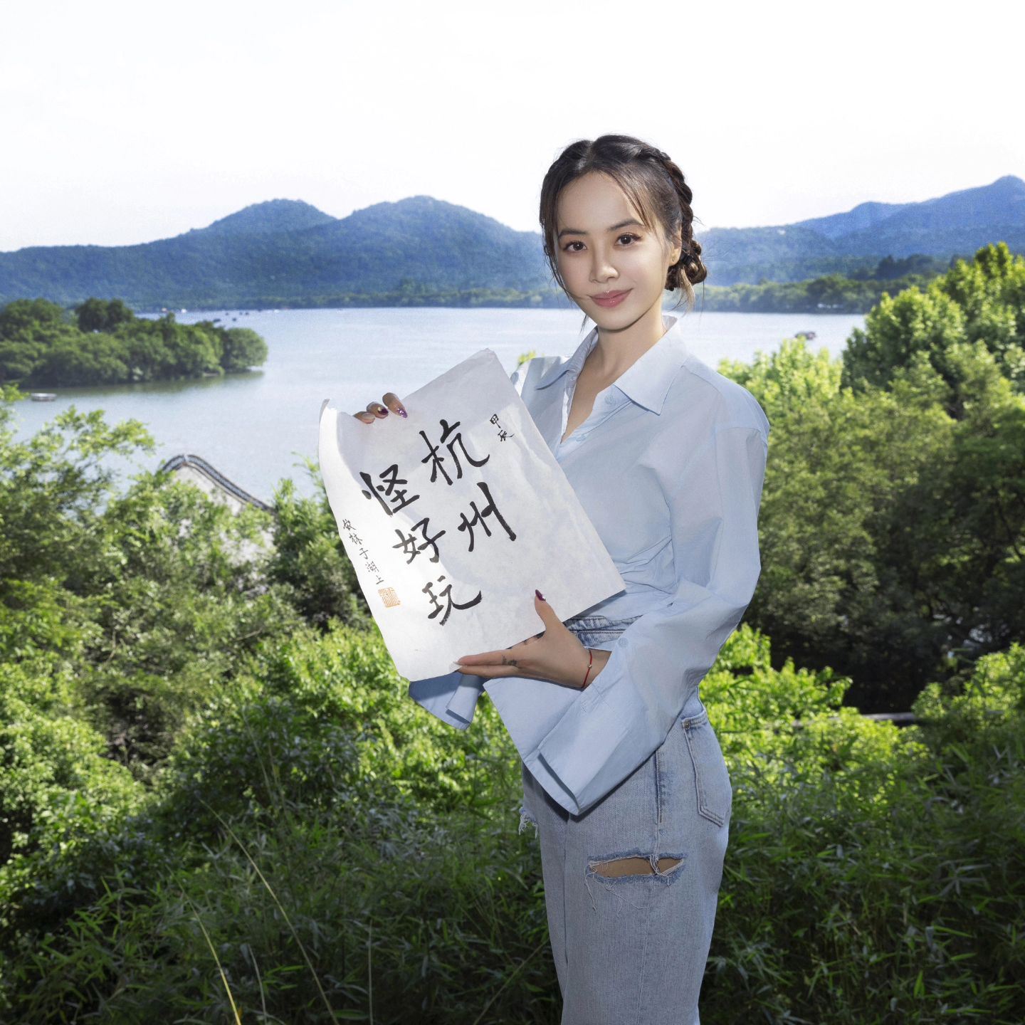 jolin蔡依林零伪装游西湖❗网友：台上国际巨星 台下女大学生🤩