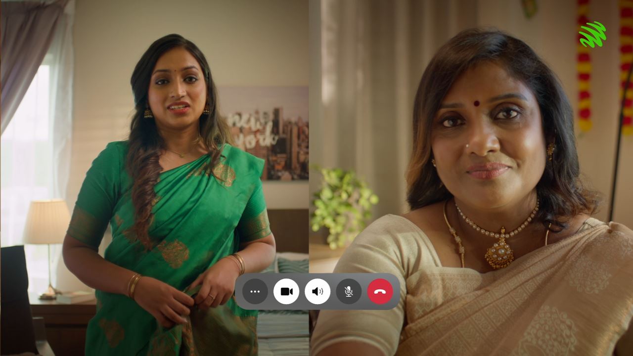 A thankful daughter speaking to her mother via video call on Deepavali