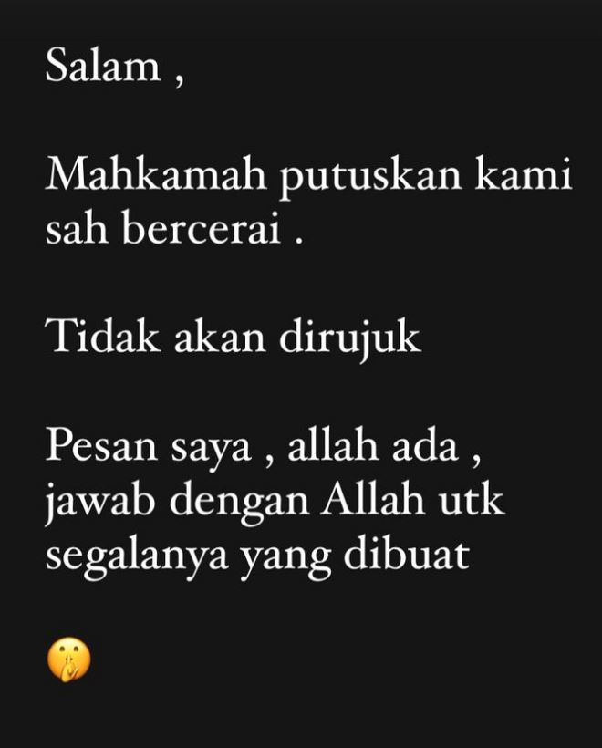 “salah saya tak boleh didik dia dengan baik” - idzham ismail sah bercerai dengan isteri