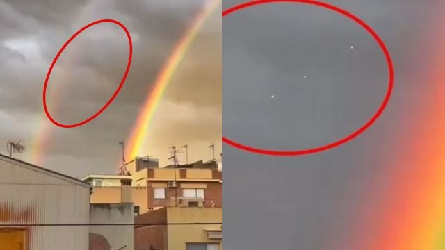 penduduk pelik nampak pelangi berkembar, rupanya ufo datang?