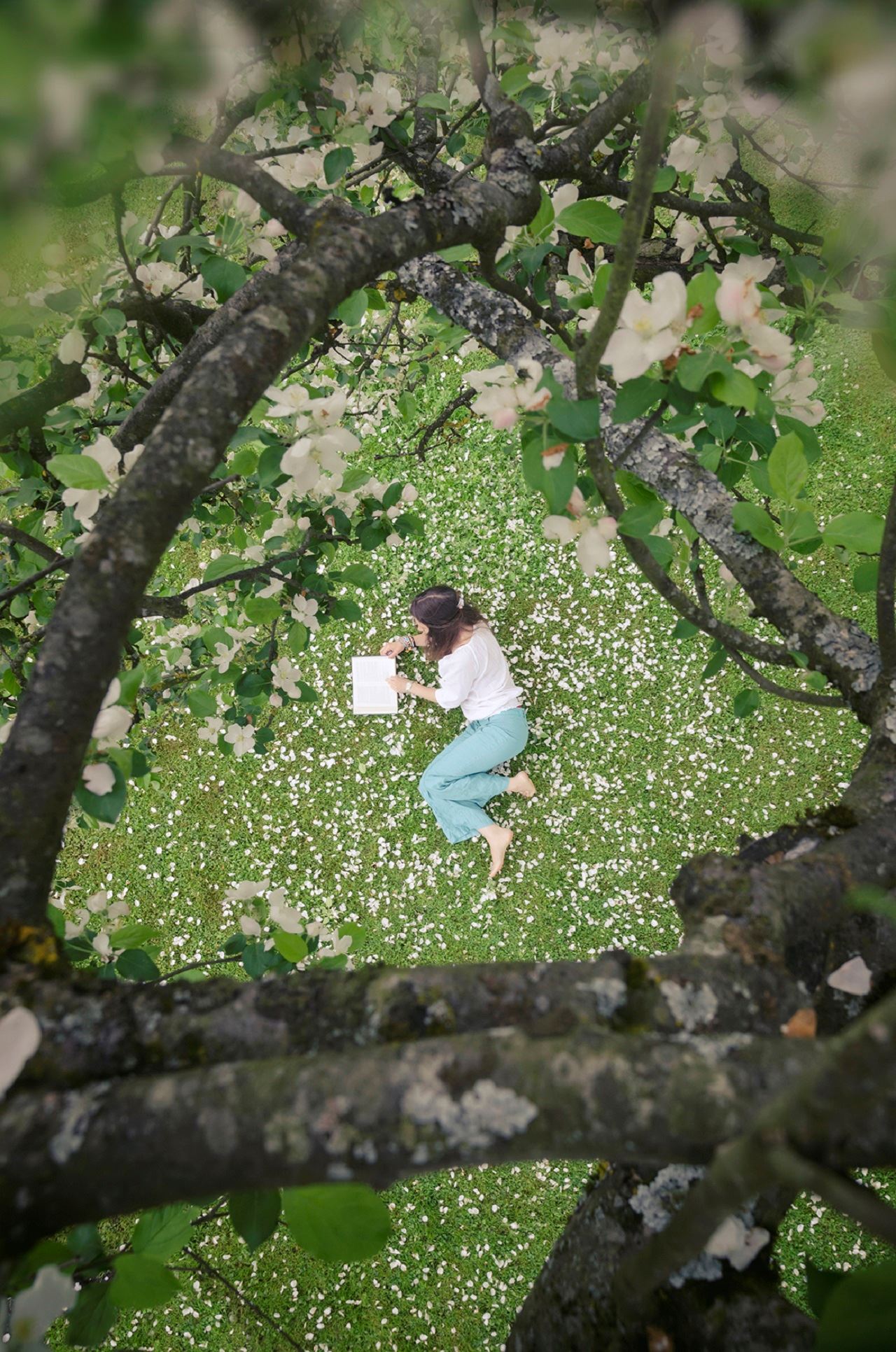 IJM Anthea女生躺在绿色花园