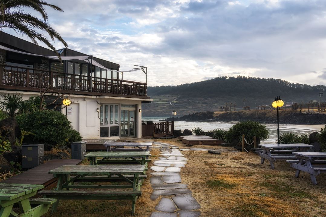 A café by the beach in Jeju, Korea