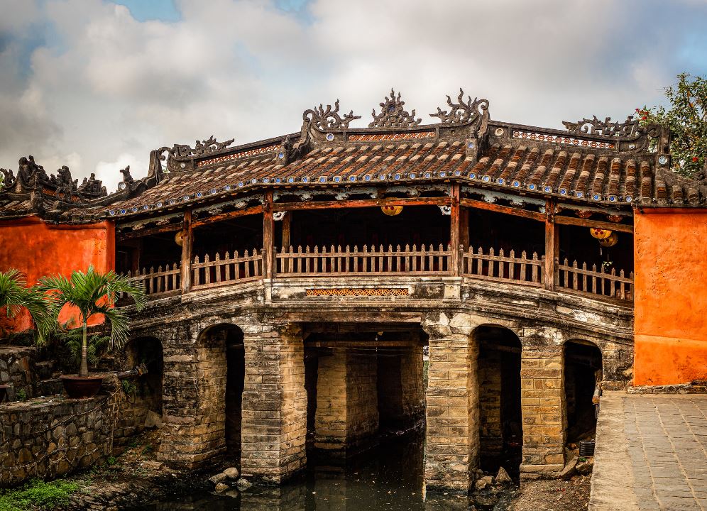 An ancient bridge in Hoi An, Vietnam