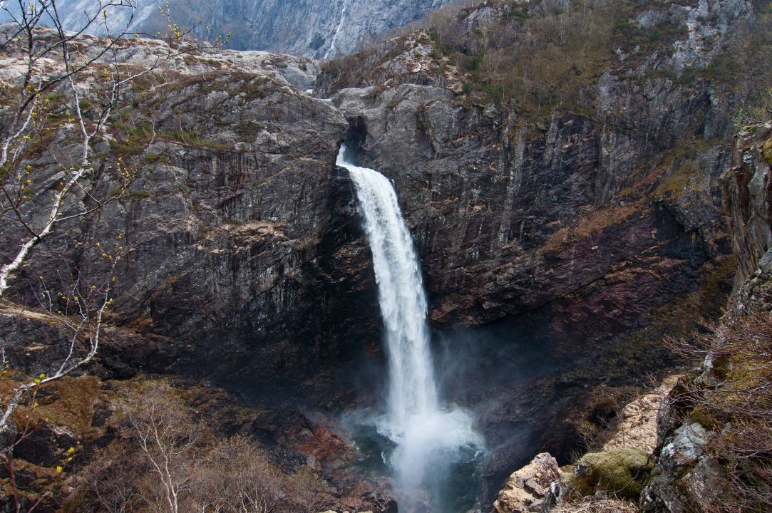 A huge waterfall in Norway