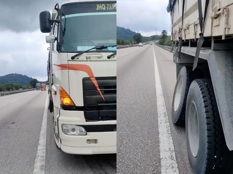 “only one screw secured it” malaysian commended for halting lorry with wobbly tyre on highway