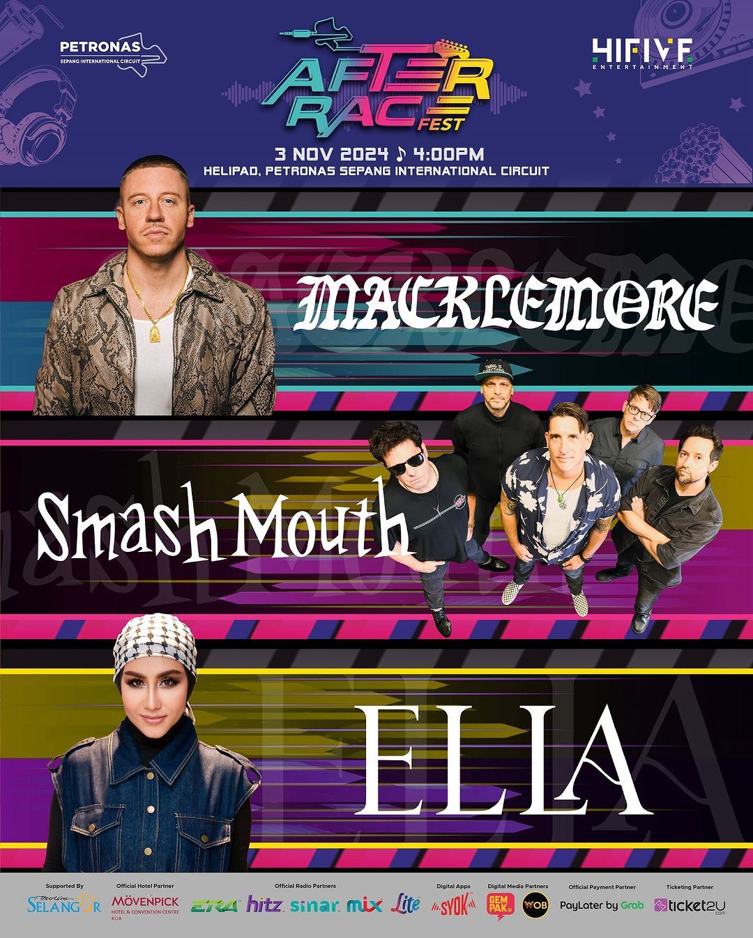 macklemore, smash mouth bakal gamatkan konsert after race fest