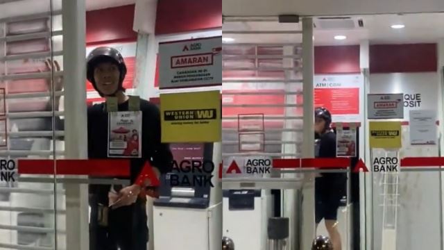 terbantut ambil duit, lelaki panik terperangkap dalam bank