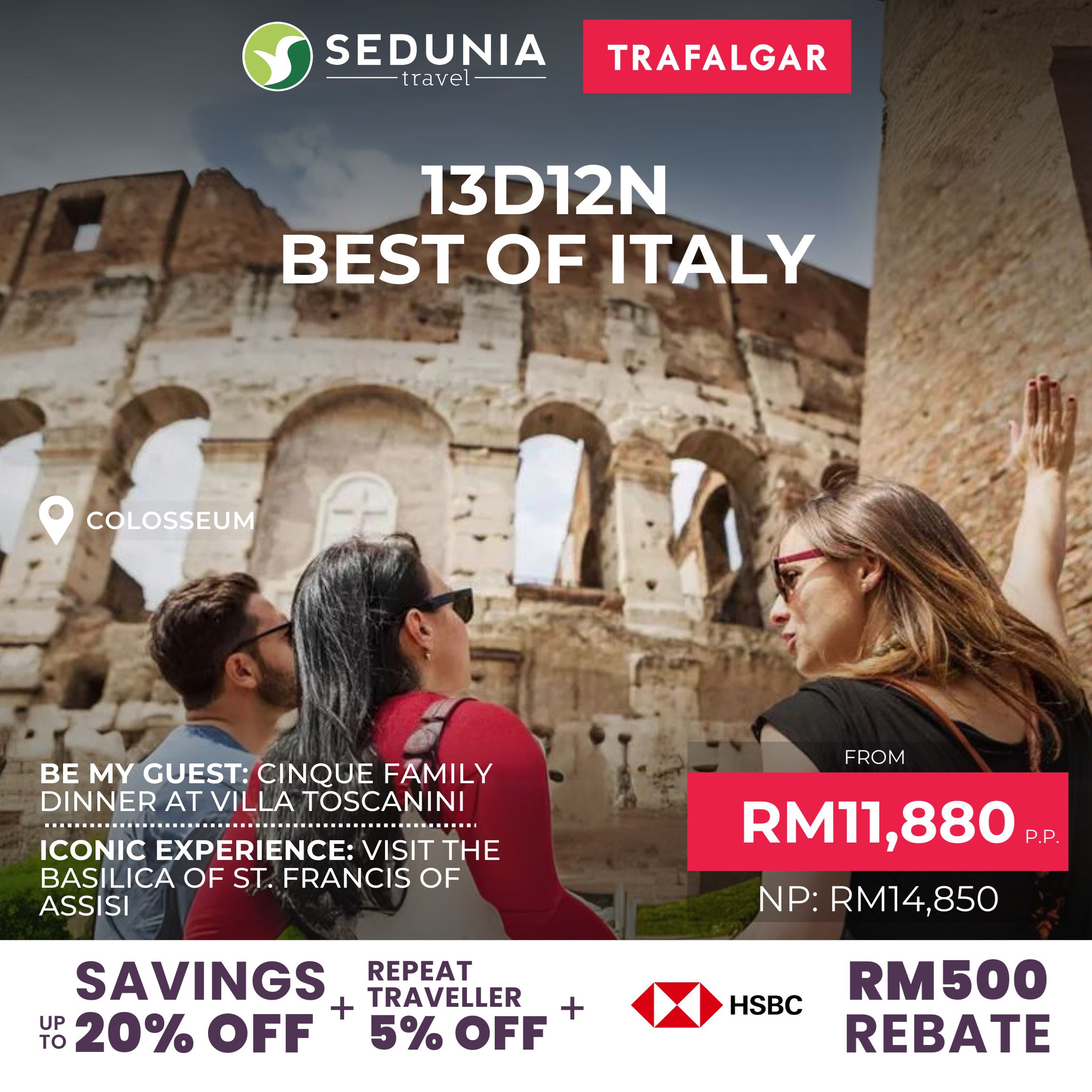 A travel package to Italy