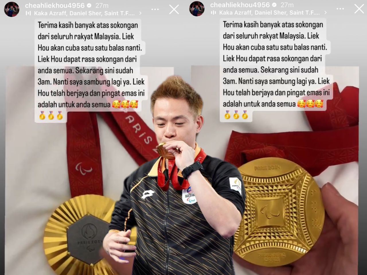 “saya dedikasi pingat emas ini untuk semua” – cheah liek hou