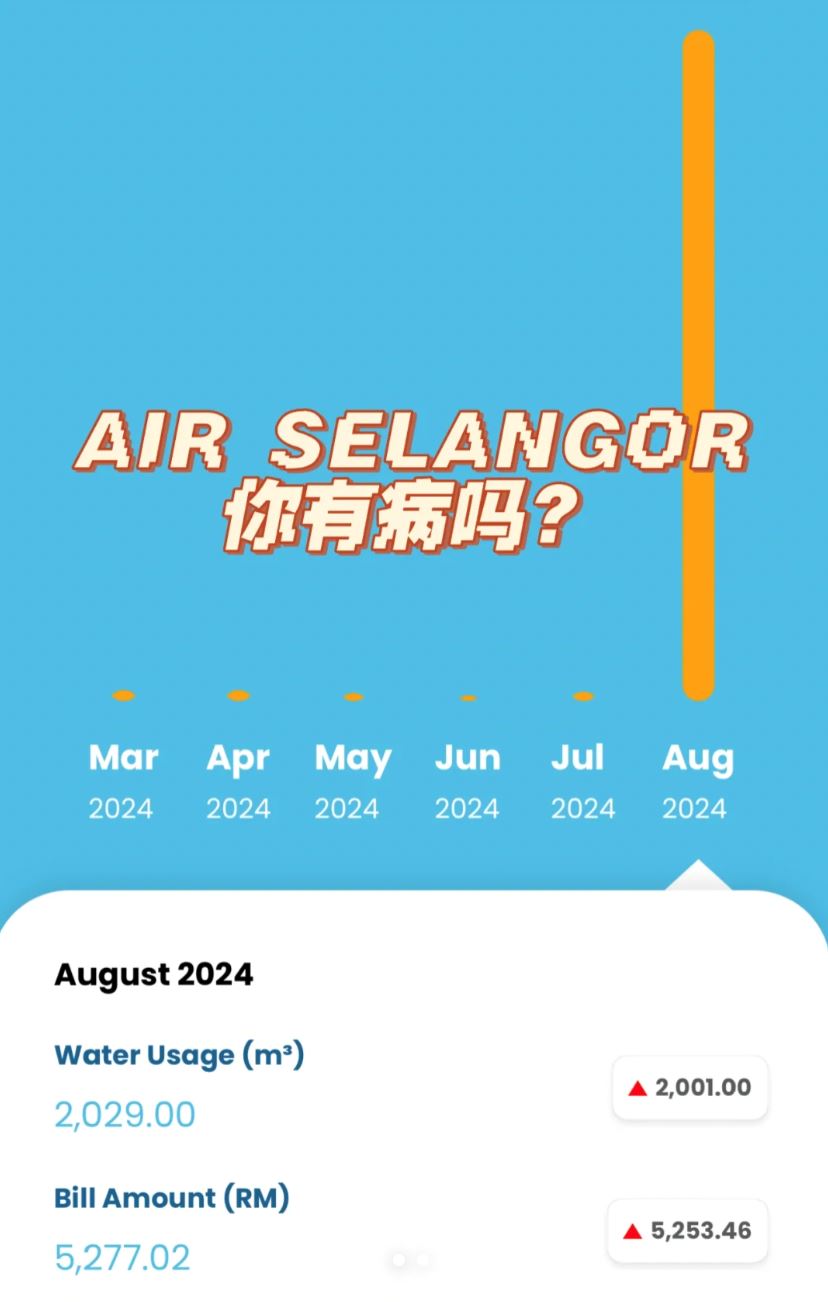 selangor resident shocked as monthly water bill skyrockets from rm50 to rm5,000