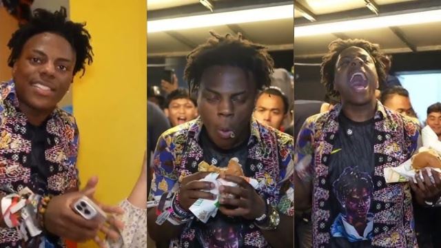 ishowspeed kena serbu di kl, tak terkata makan burger ramly