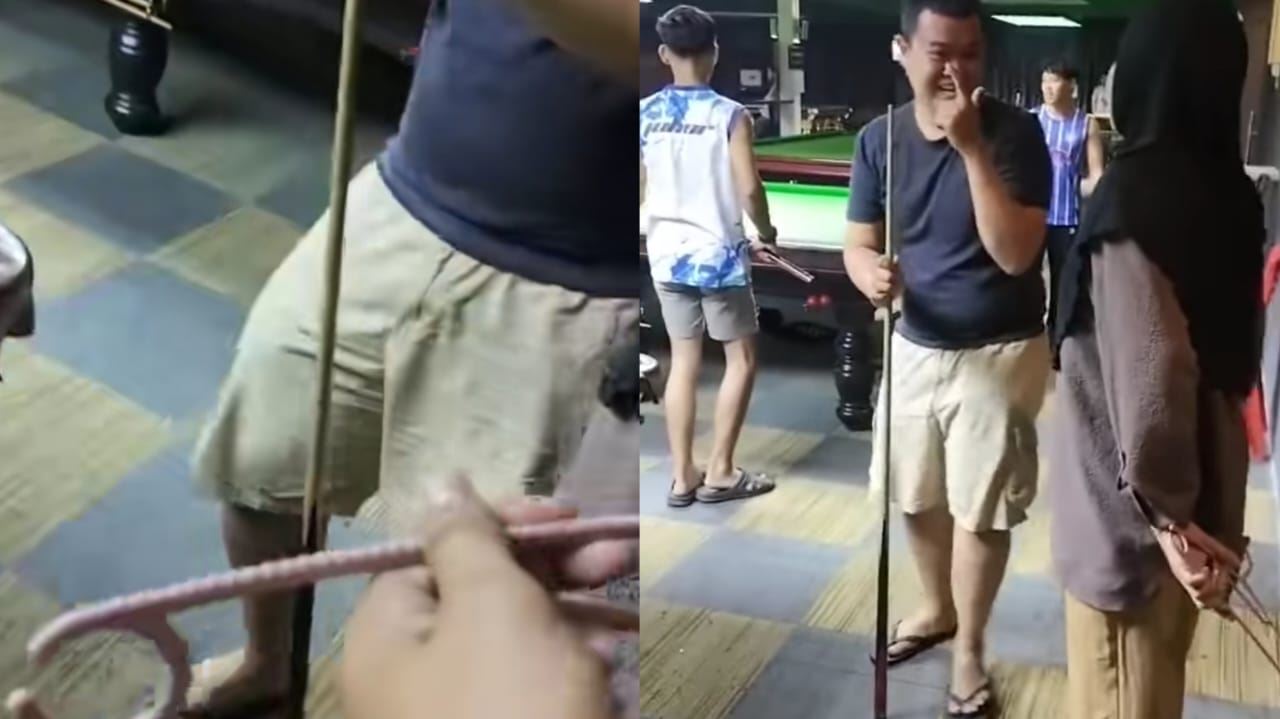 gelagat ibu bawa ‘hanger’ pergi pusat snuker bikin pecah perut