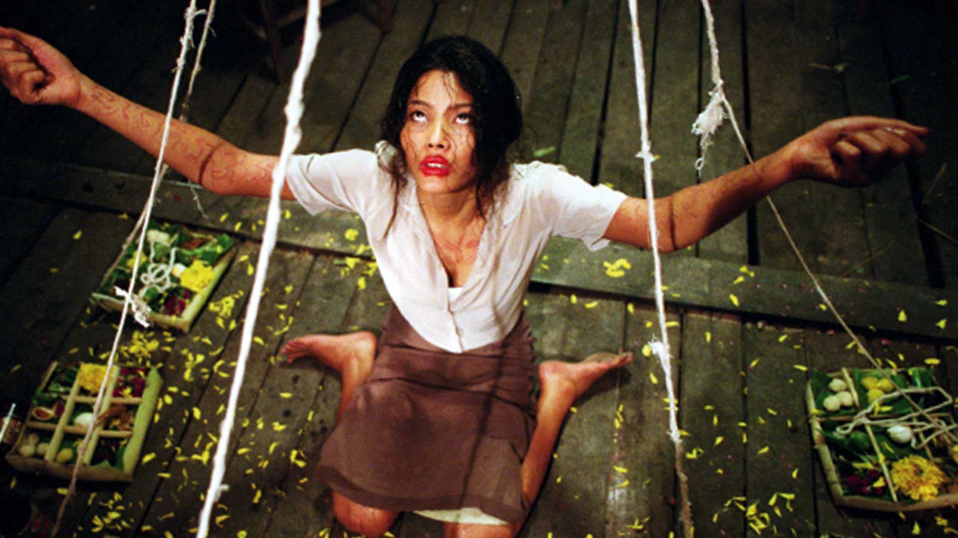 A girl partaking in a ritual