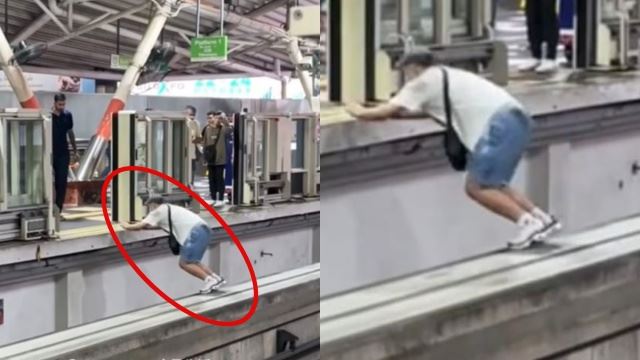 “otak letak di lutut?” - lelaki selamba lompat landasan monorel bukit bintang