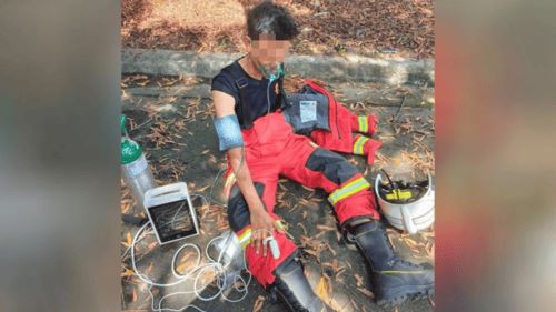 anggota jbpm alami dehidrasi ketika operasi memadam kebakaran 