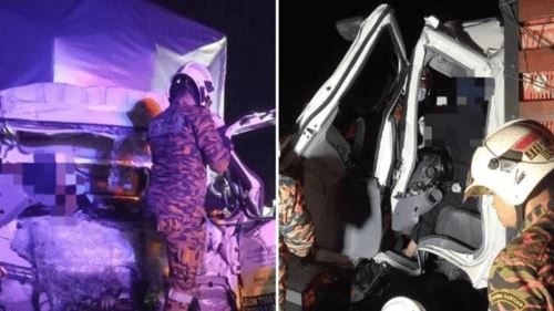 pemandu lori maut tersepit dalam kemalangan 