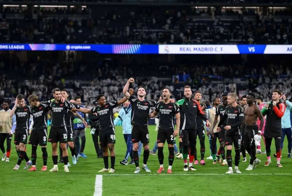 arsenal tewaskan real madrid, tempah slot separuh akhir ucl