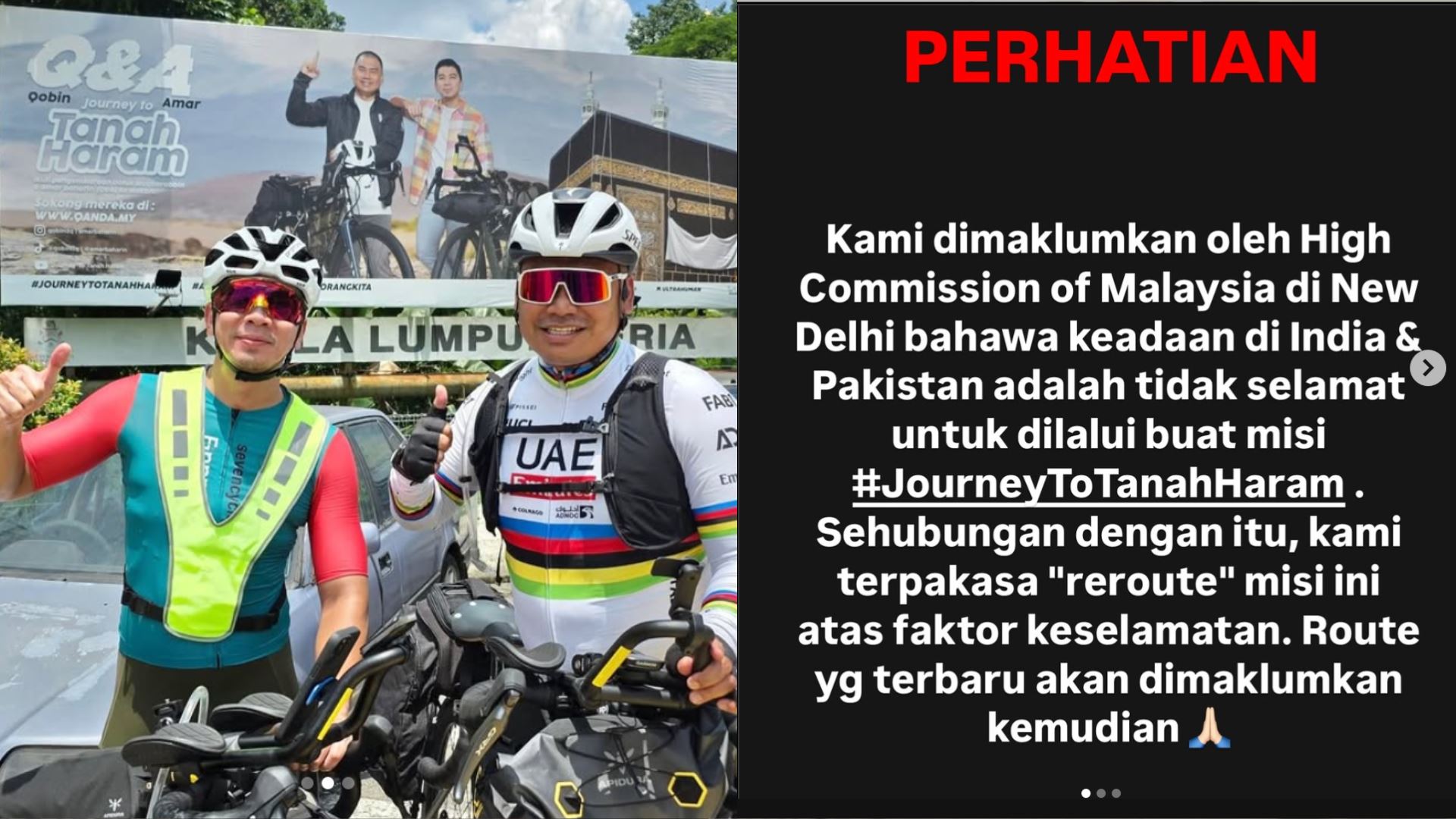 misi kayuhan ke mekah terhalang, amar baharin terpaksa tukar laluan kerana india-pakistan di ambang perang