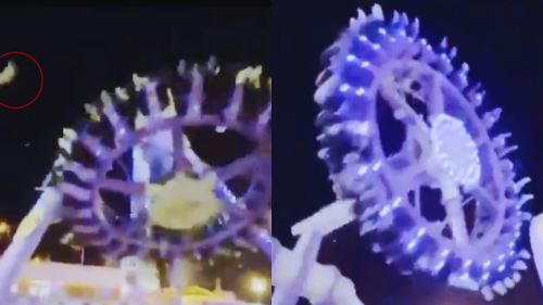 [video] permainan 360° di taman tema terbelah dua di udara, jeritan & objek tercampak dirakam!